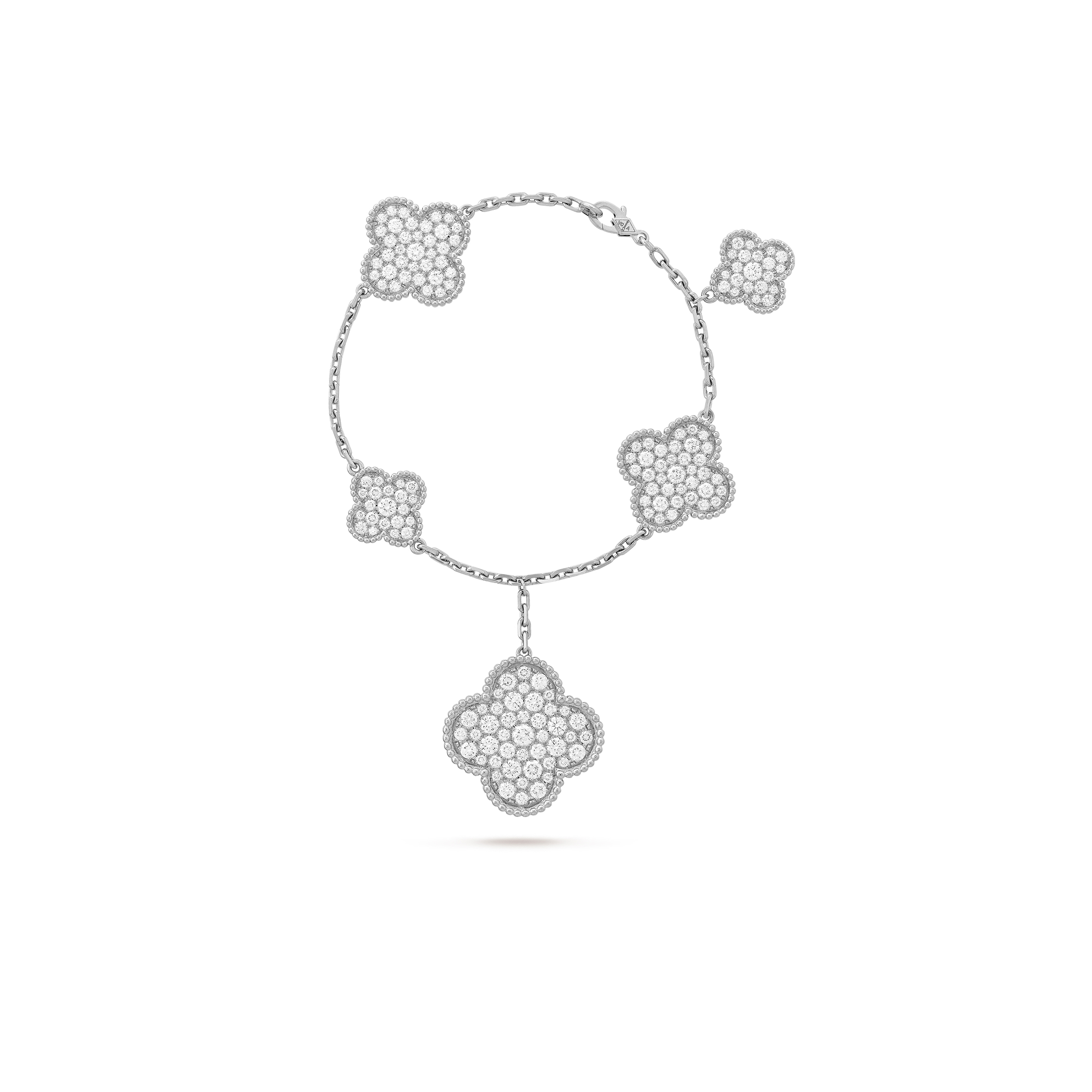 VAN CLEEF ARPELS MAGIC ALHAMBRA BRACELET, 5 MOTIFS - WHITE GOLD, DIAMOND VCARN9MQ00 VAN CLEEF ARPELS MAGIC ALHAMBRA BRACELET, 5 MOTIFS - WHITE GOLD, DIAMOND VCARN9MQ00